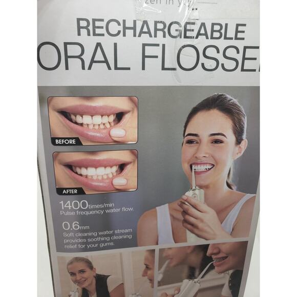 Total Vision Rechargeable Oral Flosser 5.5oz Water Tank Dental USB Waterproof - Picture 8 of 8
